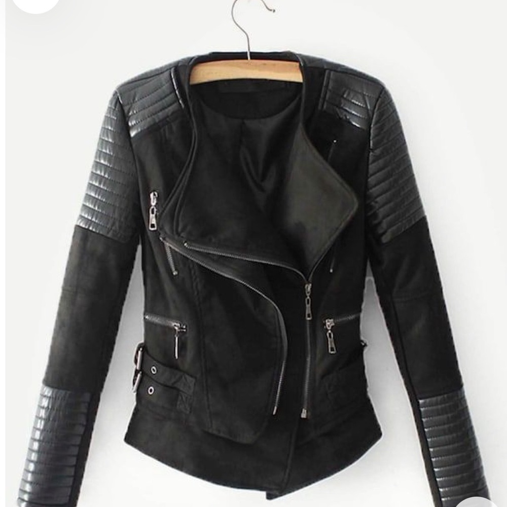 Suede and Leather Crop Jacket Small